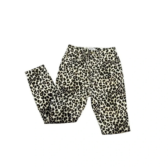 Frame Denim Women’s Cheetah Print Ali High Rise Cigarette Jeans Size 27 - Picture 1 of 6
